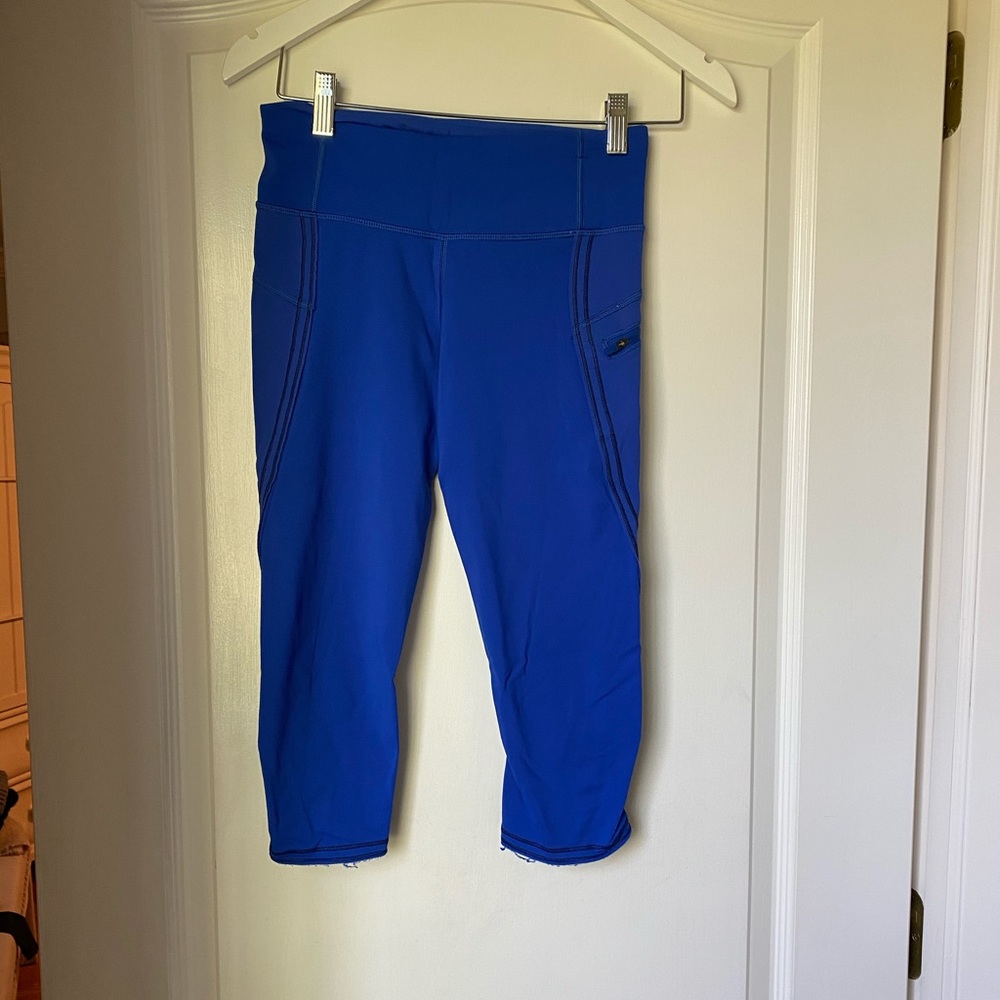Lululemon Super Crop In Royal Blue Gem